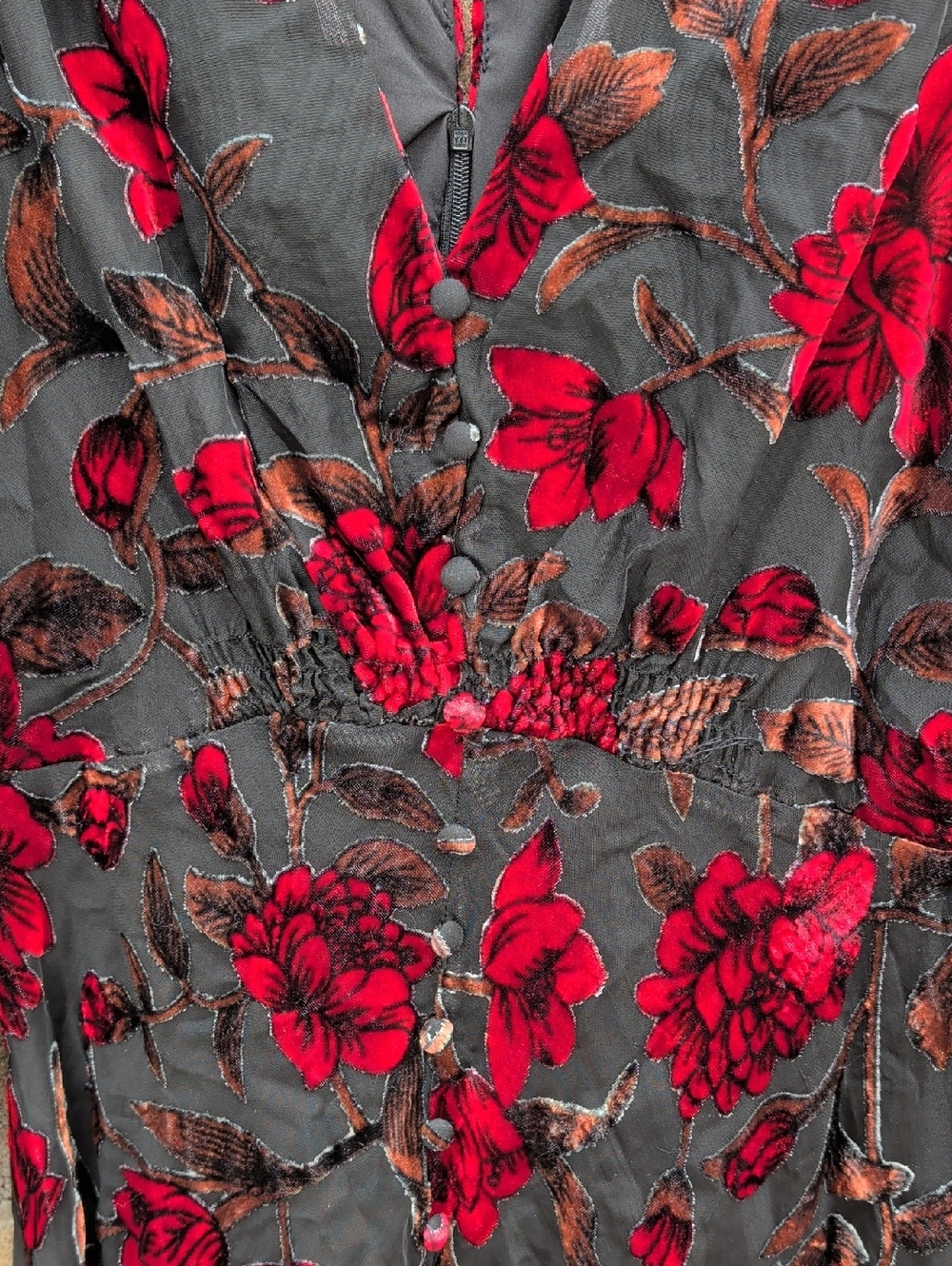ASTR the Label Floral Velvet Burnout Midi Dress Size XS - Picture 4 of 6